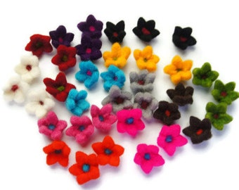 Filzblume, 100 Stück, Bastelblume, DIY Wollblume, Haarschleife Filzblume, dekoratives Handwerk Mini Blume, Blumenpartyzubehör, Blumenhandwerk