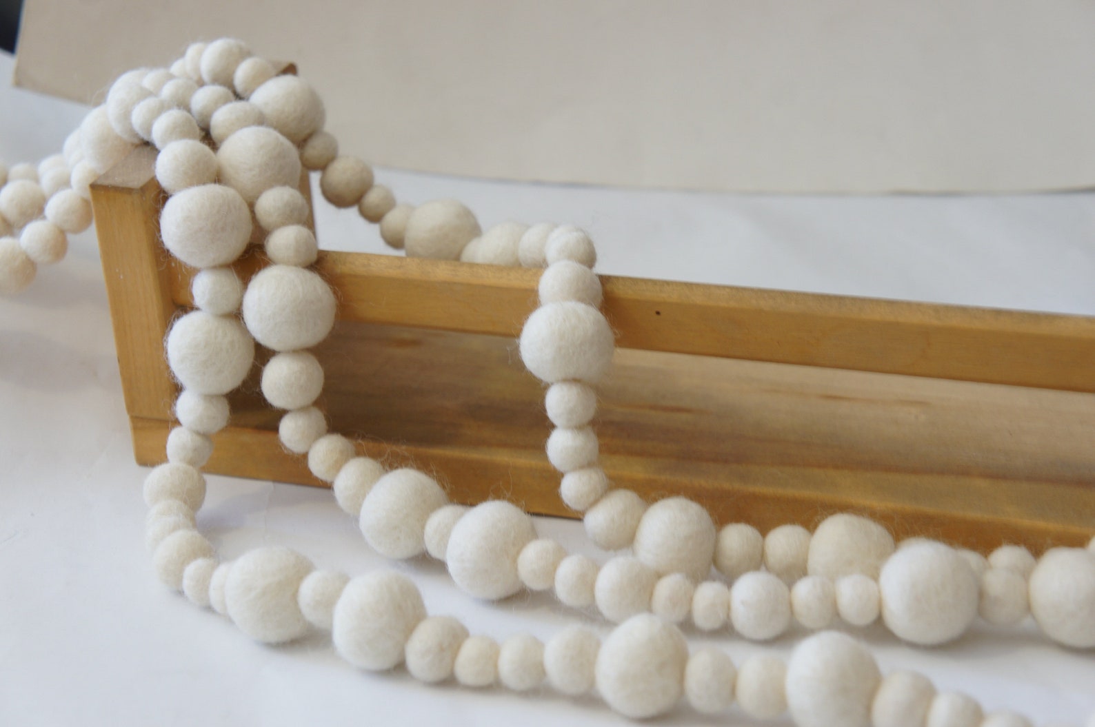 Felt Ball Garland/ White Felt Ball Garland Pom Pom Etsy