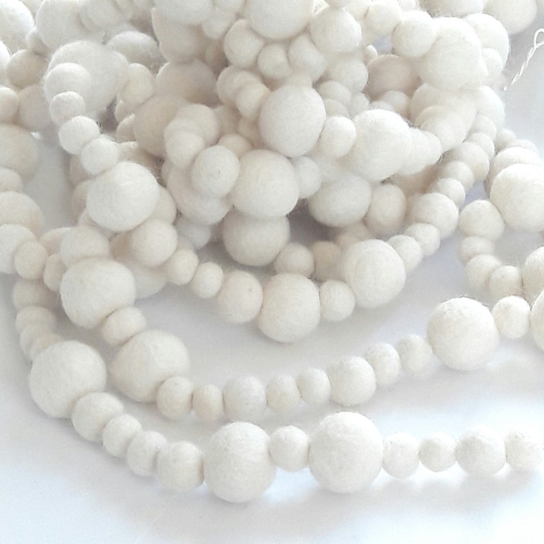 Felt Ball Garland/ White Felt Ball Garland Pom Pom Etsy