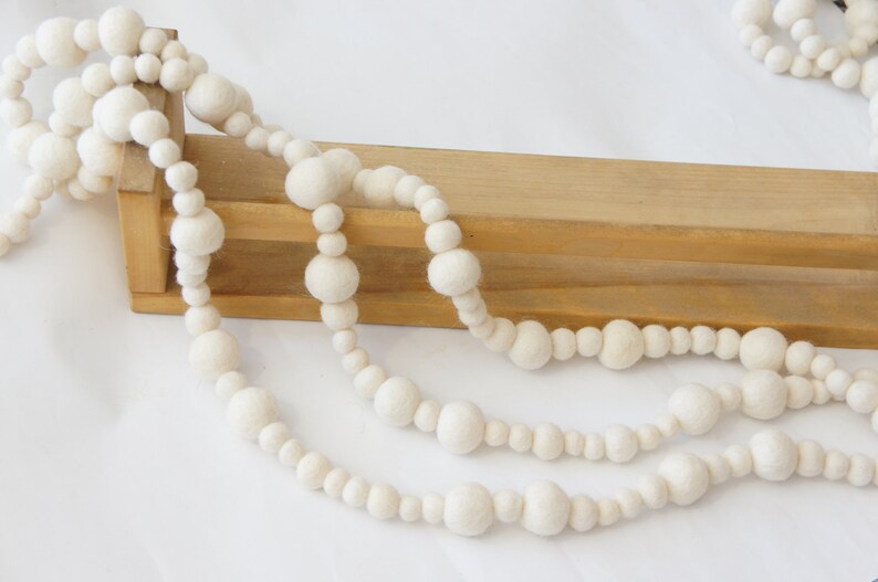 Felt Ball Garland/ White Felt Ball Garland Pom Pom Etsy