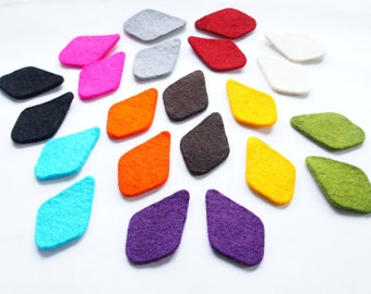Große Filzblätter 4,5 cm x 2,6 cm Wolle Weihnachten Blatt Tischdekoration, gestanzte Formen DIY Projekte, Filz Verzierung Handwerk, Blatt Nähen Applikation