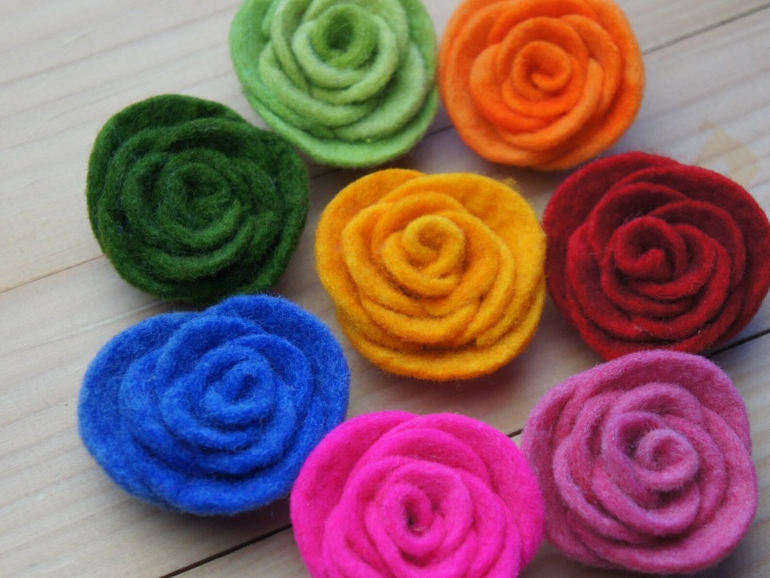 Felt Flower Craft Wool Rose 8 Pcs Felt Rose Floral Etsy