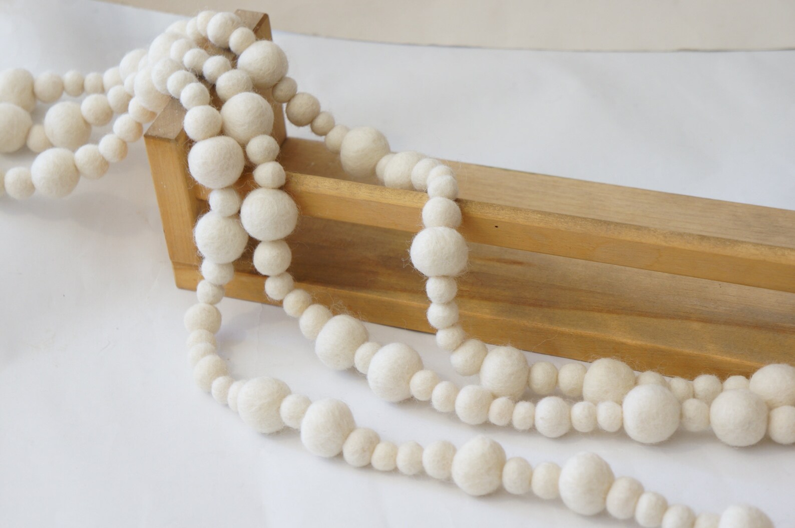 Felt Ball Garland/ White Felt Ball Garland Pom Pom Etsy