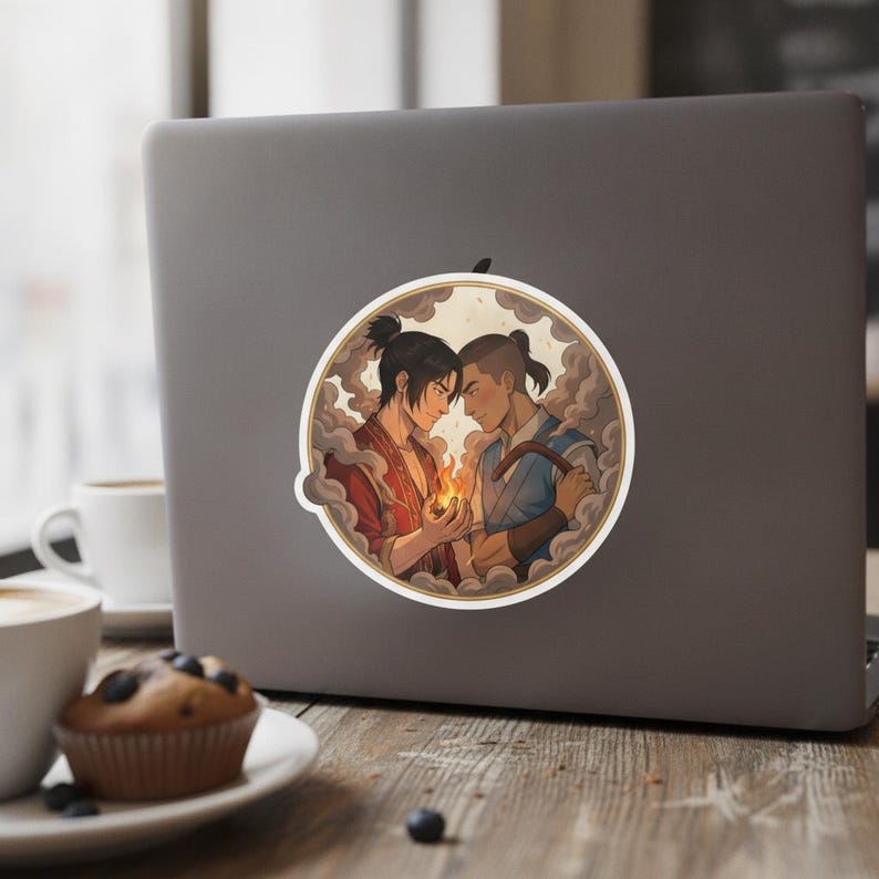 Zukka Sticker | Zuko x Sokka Tender Slow Burn Anime Ship Kiss-Cut Decal | Avatar ATLA Fan Art zdjęcie 4