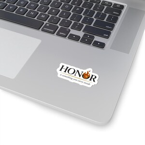 Honor Sticker | Minimalist Anime Quote Kiss-Cut Vinyl Decal | Fire Prince Redemption Arc Fan Sticker afbeelding 2