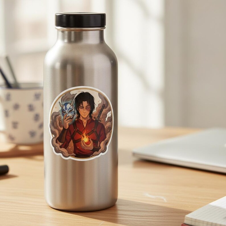 Blue Spirit Sticker | Steamy Anime Masked Swordsman Kiss-Cut Vinyl Decal | Avatar ATLA Zuko Fan Art Bild 3