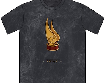 Exile T-Shirt | Zuko Inspired Fire Nation Crown Tee | Mineral Wash Cotton