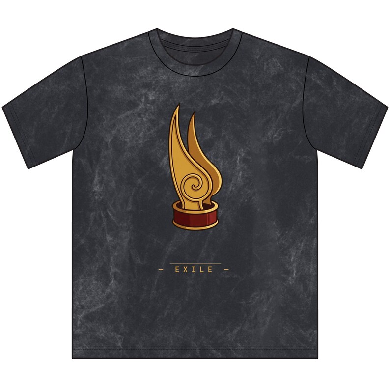 Exile T-Shirt | Zuko Inspired Fire Nation Crown Tee | Mineral Wash Cotton image 1