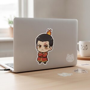 Chibi Fire Prince Sticker | Cute Angry Anime Kiss-Cut Vinyl Decal | Avatar ATLA Zuko Fan Art Sticker afbeelding 4