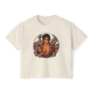 Zuko Crop Top | Fire Prince Dragon Anime Cropped Tee | Comfort Colors Oversized Boxy ATLA Fan Shirt image 4