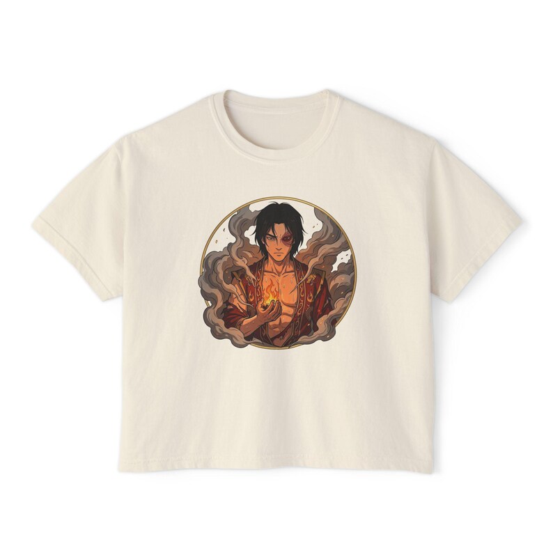 Zuko Crop Top | Fire Prince Dragon Anime Cropped Tee | Comfort Colors Oversized Boxy ATLA Fan Shirt image 4