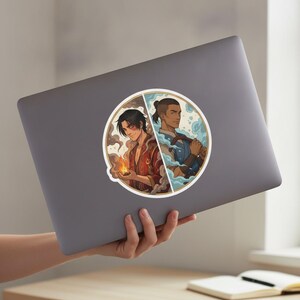 Zukka Sticker | Zuko x Sokka Fire & Water Anime Ship Kiss-Cut Decal | Avatar ATLA Fan Art image 5