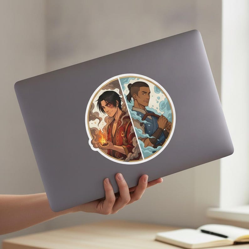 Zukka Sticker | Zuko x Sokka Fire & Water Anime Ship Kiss-Cut Decal | Avatar ATLA Fan Art image 5
