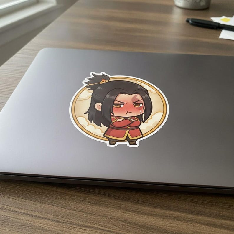 Blushing Fire Prince Sticker | Cute Grumpy Embarrassed Anime Kiss-Cut Vinyl Decal | Avatar ATLA Zuko Fan Art image 5