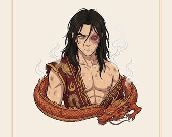 Zuko Steamy Fire Prince Printable Wall Art Mega Set | 8 Avatar ATLA Anime Posters | Digital Download Fan Art Prints