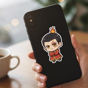 Chibi Fire Prince Sticker | Cute Angry Anime Kiss-Cut Vinyl Decal | Avatar ATLA Zuko Fan Art Sticker afbeelding 2