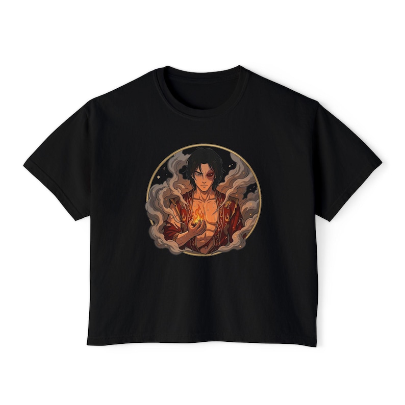 Zuko Crop Top | Fire Prince Dragon Anime Cropped Tee | Comfort Colors Oversized Boxy ATLA Fan Shirt image 1