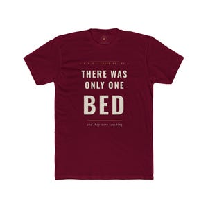 Fanfic "One Bed" Trope T-Shirt | Slow Burn Lovers AO3 Merch, Varsity Style Tee image 10