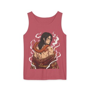 Fire Prince Dragon Tank Top | Shirtless Zuko Anime Muscle Tee | Comfort Colors Steamy Fan Art Gift image 6