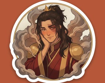 Zuko Sticker | Soft Fire Lord Cute Blushing Anime Kiss-Cut Vinyl Decal | Avatar ATLA Fan Art Laptop Sticker