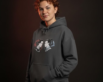Bluza z kapturem Zukka | Podwójny portret Zuko i Sokki, fanowska grafika Awatara Ognia i Wody | Bluza Comfort Colors z farbowanymi ubraniami | Prezent ATLA Slow Burn