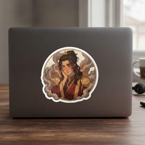 Zuko Sticker | Soft Fire Lord Cute Blushing Anime Kiss-Cut Vinyl Decal | Avatar ATLA Fan Art Laptop Sticker image 5