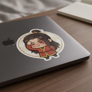 Flustered Fire Prince Sticker | Cute Embarrassed Anime Kiss-Cut Vinyl Decal | Avatar ATLA Zuko Fan Art image 5