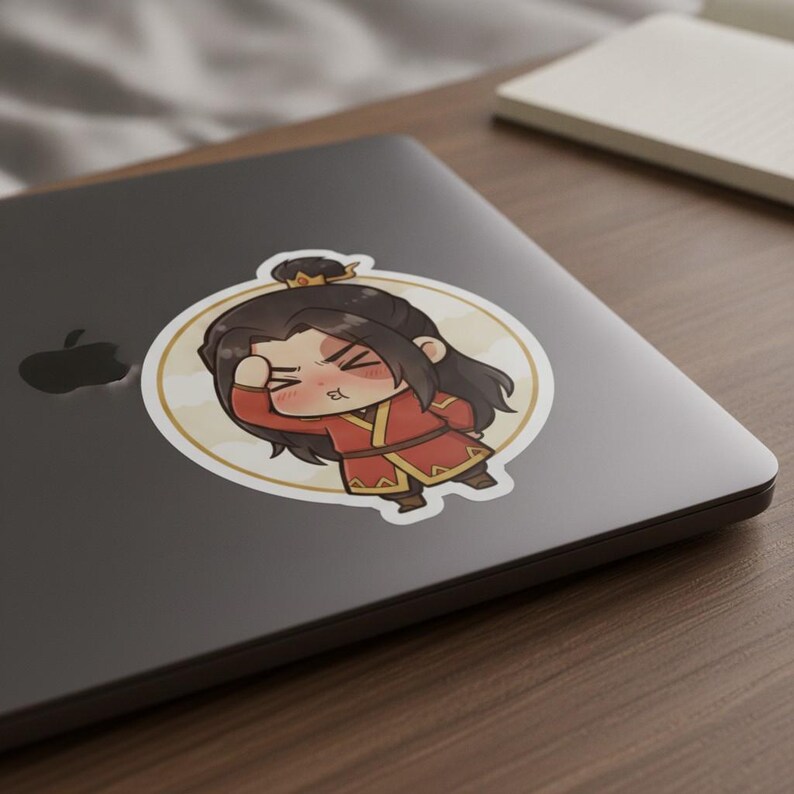 Flustered Fire Prince Sticker | Cute Embarrassed Anime Kiss-Cut Vinyl Decal | Avatar ATLA Zuko Fan Art image 5