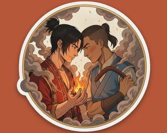 Zukka Sticker | Zuko x Sokka Tender Slow Burn Anime Ship Kiss-Cut Decal | Avatar ATLA Fan Art