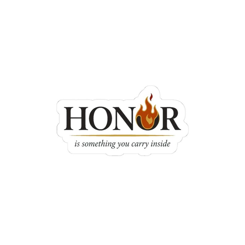 Honor Sticker | Minimalist Anime Quote Kiss-Cut Vinyl Decal | Fire Prince Redemption Arc Fan Sticker afbeelding 1