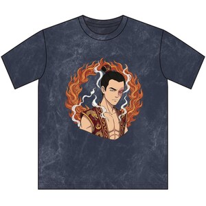 Fire Prince Dragon Tee | Vintage Acid Wash Zuko Anime Shirt | Streetwear ATLA Fan Graphic Tee Gift image 5