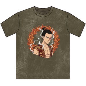 Fire Prince Dragon Tee | Vintage Acid Wash Zuko Anime Shirt | Streetwear ATLA Fan Graphic Tee Gift image 4