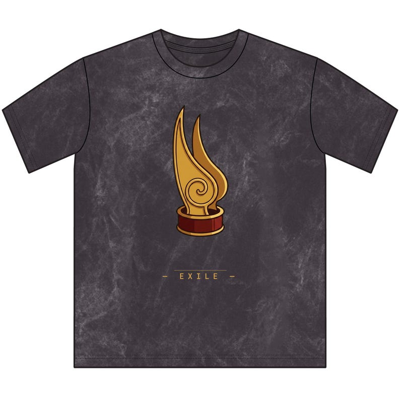 Exile T-Shirt | Zuko Inspired Fire Nation Crown Tee | Mineral Wash Cotton image 6