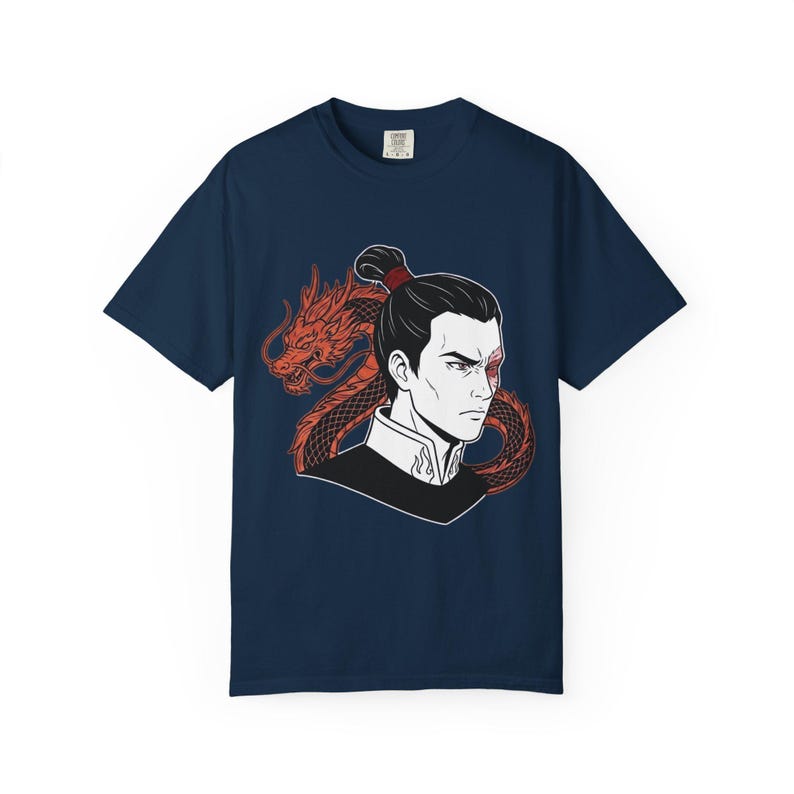 Camiseta con retrato del Príncipe de Fuego Zuko / Ilustración del Dragón Rojo / Camiseta de tejido grueso Comfort Colors imagen 6