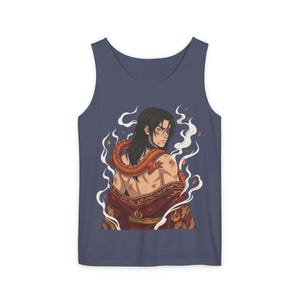 Fire Prince Dragon Tank Top | Shirtless Zuko Anime Muscle Tee | Comfort Colors Steamy Fan Art Gift image 5