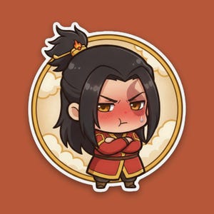 Blushing Fire Prince Sticker | Cute Grumpy Embarrassed Anime Kiss-Cut Vinyl Decal | Avatar ATLA Zuko Fan Art image 1