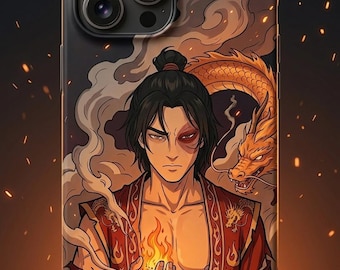 Etui na telefon Zuko | Etui na telefon z motywem anime "Ognisty Książę i Smok" | Fanowska grafika Avatar ATLA Firebender | iPhone Samsung