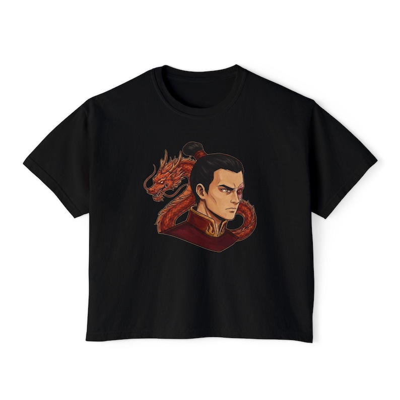 Zuko Fire Prince Crop Tee | Dragon Illustration Avatar Fan Cropped Cotton | Comfort Colors image 1