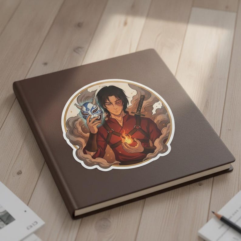 Blue Spirit Sticker | Steamy Anime Masked Swordsman Kiss-Cut Vinyl Decal | Avatar ATLA Zuko Fan Art Bild 5