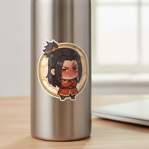 Blushing Fire Prince Sticker | Cute Grumpy Embarrassed Anime Kiss-Cut Vinyl Decal | Avatar ATLA Zuko Fan Art image 3