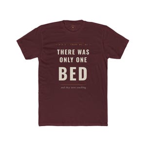 Fanfic "One Bed" Trope T-Shirt | Slow Burn Lovers AO3 Merch, Varsity Style Tee image 13