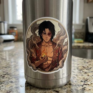 Pegatina de Zuko / Vinilo adhesivo troquelado del Príncipe de Fuego y el Dragón / Pegatina de anime Avatar ATLA para portátil, botella de agua, Kindle imagen 4