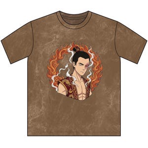 Fire Prince Dragon Tee | Vintage Acid Wash Zuko Anime Shirt | Streetwear ATLA Fan Graphic Tee Gift image 3