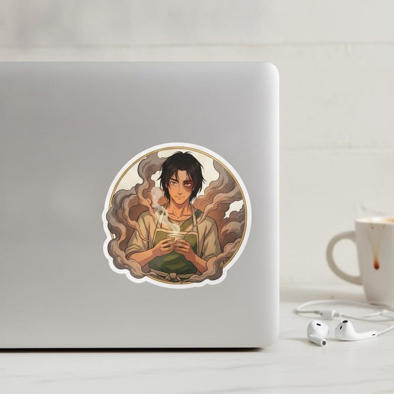 Zuko Sticker | Tea & Quiet Steamy Anime Tea Shop Kiss-Cut Decal | Avatar ATLA Iroh Fire Prince Fan Art image 5