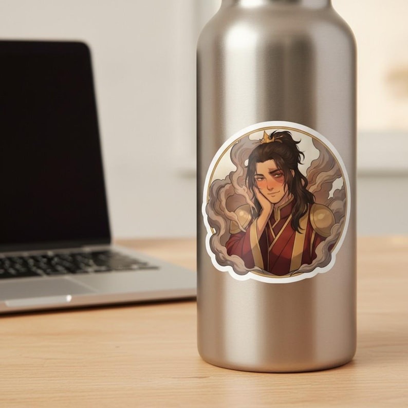Zuko Sticker | Soft Fire Lord Cute Blushing Anime Kiss-Cut Vinyl Decal | Avatar ATLA Fan Art Laptop Sticker image 3
