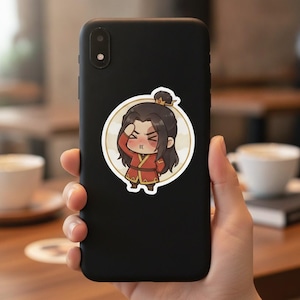 Flustered Fire Prince Sticker | Cute Embarrassed Anime Kiss-Cut Vinyl Decal | Avatar ATLA Zuko Fan Art image 2
