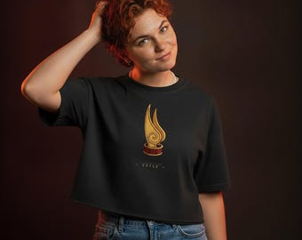ズーコTシャツ｜追放された火の国の王冠Tシャツ｜アバター 伝説の少年アン追放された王子｜ミネラルウォッシュアニメシャツ