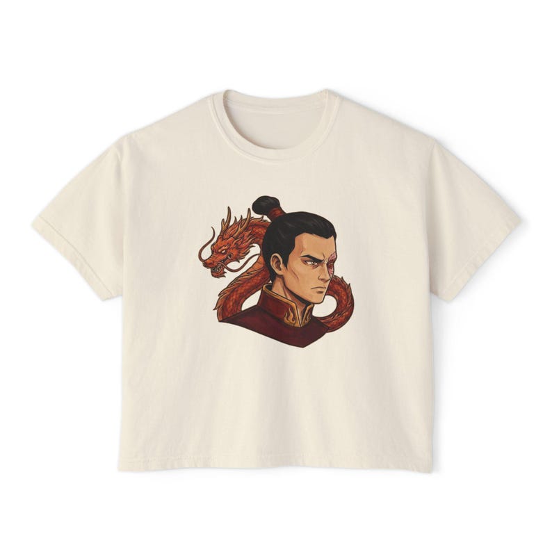 Zuko Fire Prince Crop Tee | Dragon Illustration Avatar Fan Cropped Cotton | Comfort Colors image 3