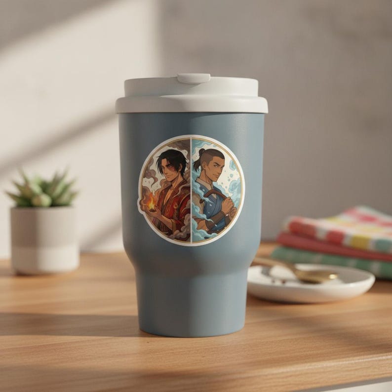 Zukka Sticker | Zuko x Sokka Fire & Water Anime Ship Kiss-Cut Decal | Avatar ATLA Fan Art image 3