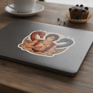 Zuko Sticker | Dancing Dragons Steamy Firebender Kiss-Cut Vinyl Decal | Avatar ATLA Fire Prince Fan Art 画像 4